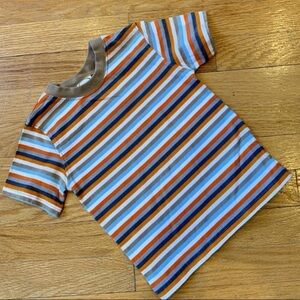 Circo Orange and Blue Striped Short Sleeve Tee